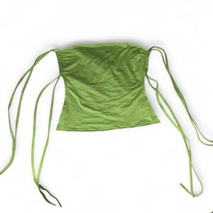Green Strapy Open Back Women's Top